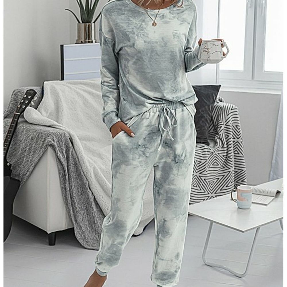 Tie dye crewneck sweatshirt and pocket joggers